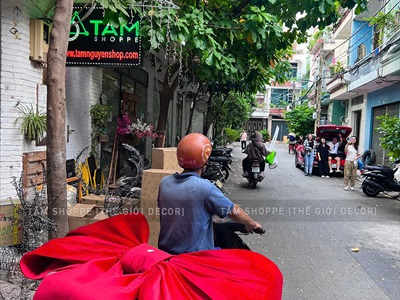 [Order 3 - 4 ngày] Nơ đỏ vải nhung xịn 4 cánh cỡ lớn [Đứng form - Nhiều cỡ] PK-NO-10